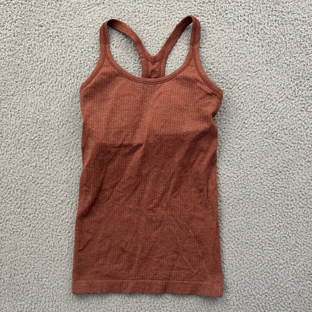 Lululemon Ebb to Street Tank Top Ancient Copper Built-in Bra Size 4